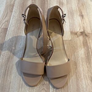 tan heels with open toe